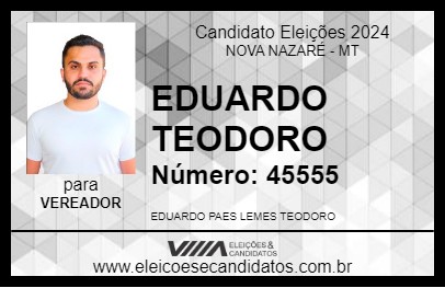 Candidato EDUARDO TEODORO 2024 - NOVA NAZARÉ - Eleições