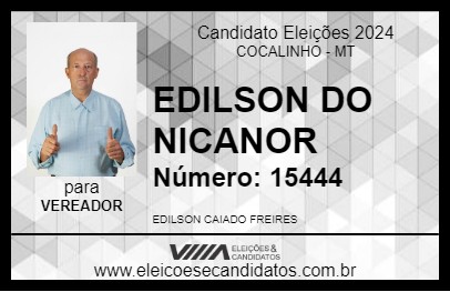 Candidato EDILSON DO NICANOR 2024 - COCALINHO - Eleições