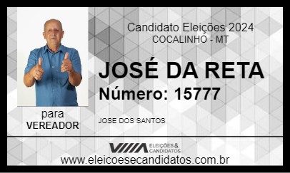 Candidato JOSÉ DA RETA 2024 - COCALINHO - Eleições