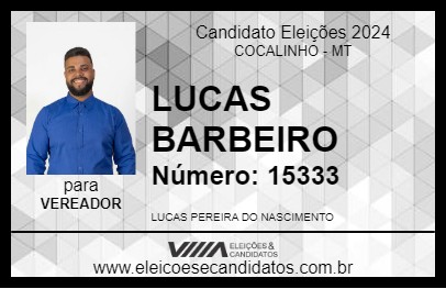 Candidato LUCAS BARBEIRO 2024 - COCALINHO - Eleições