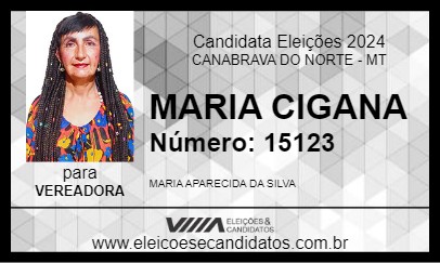 Candidato MARIA CIGANA 2024 - CANABRAVA DO NORTE - Eleições