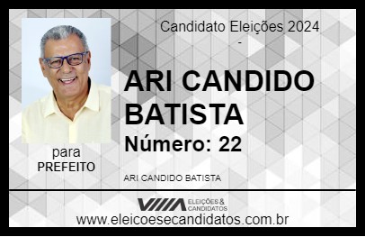 Candidato ARI CANDIDO BATISTA 2024 - NOVA OLÍMPIA - Eleições