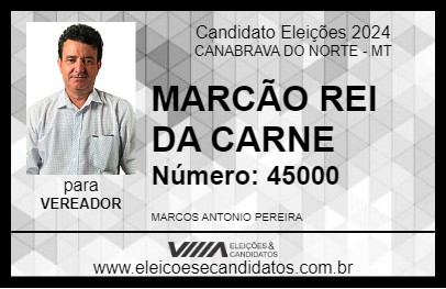 Candidato MARCÃO REI DA CARNE 2024 - CANABRAVA DO NORTE - Eleições