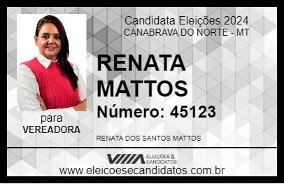 Candidato RENATA MATTOS 2024 - CANABRAVA DO NORTE - Eleições