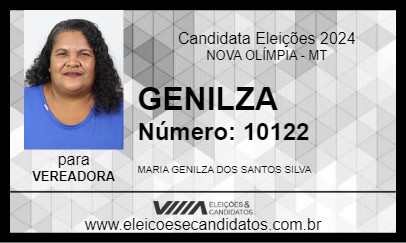 Candidato GENILZA 2024 - NOVA OLÍMPIA - Eleições