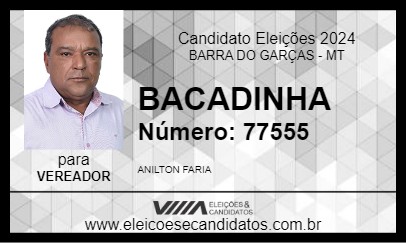 Candidato BACADINHA 2024 - BARRA DO GARÇAS - Eleições