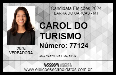 Candidato CAROL DO TURISMO 2024 - BARRA DO GARÇAS - Eleições