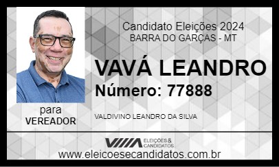 Candidato VAVÁ LEANDRO 2024 - BARRA DO GARÇAS - Eleições