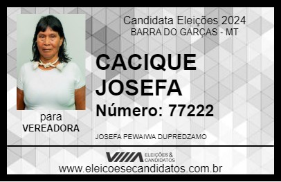 Candidato CACIQUE JOSEFA 2024 - BARRA DO GARÇAS - Eleições