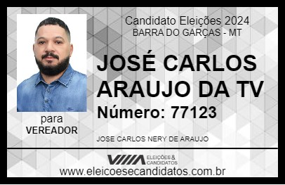 Candidato JOSÉ CARLOS ARAUJO DA TV 2024 - BARRA DO GARÇAS - Eleições