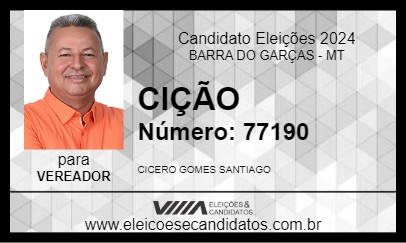 Candidato CIÇÃO 2024 - BARRA DO GARÇAS - Eleições