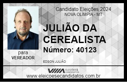 Candidato JULIÃO DA CEREALISTA 2024 - NOVA OLÍMPIA - Eleições