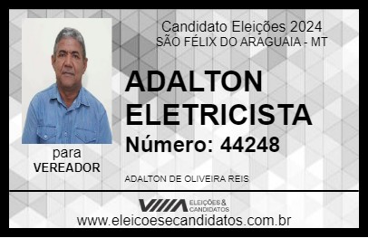 Candidato ADALTON ELETRICISTA 2024 - SÃO FÉLIX DO ARAGUAIA - Eleições