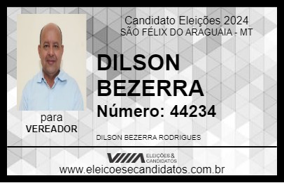 Candidato DILSON BEZERRA 2024 - SÃO FÉLIX DO ARAGUAIA - Eleições