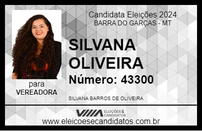 Candidato SILVANA OLIVEIRA 2024 - BARRA DO GARÇAS - Eleições