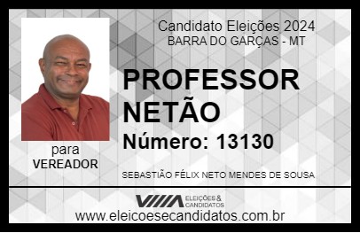 Candidato PROFESSOR NETÃO 2024 - BARRA DO GARÇAS - Eleições