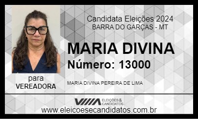 Candidato MARIA DIVINA 2024 - BARRA DO GARÇAS - Eleições