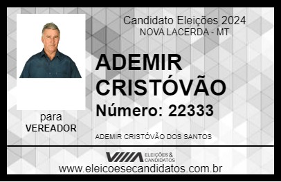 Candidato ADEMIR CRISTÓVÃO 2024 - NOVA LACERDA - Eleições