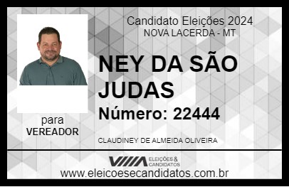 Candidato NEY DA SÃO JUDAS 2024 - NOVA LACERDA - Eleições