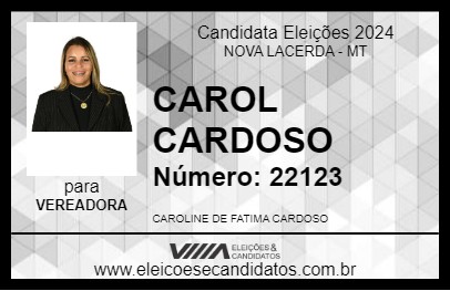 Candidato CAROL CARDOSO 2024 - NOVA LACERDA - Eleições