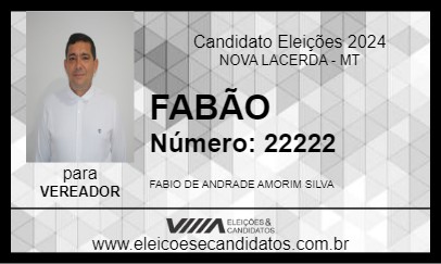 Candidato FABÃO 2024 - NOVA LACERDA - Eleições