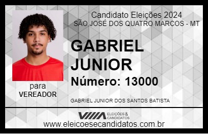 Candidato GABRIEL JUNIOR 2024 - SÃO JOSÉ DOS QUATRO MARCOS - Eleições