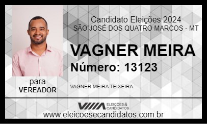 Candidato VAGNER MEIRA 2024 - SÃO JOSÉ DOS QUATRO MARCOS - Eleições