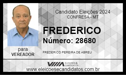 Candidato FREDERICO 2024 - CONFRESA - Eleições