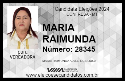 Candidato MARIA RAIMUNDA 2024 - CONFRESA - Eleições