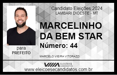 Candidato MARCELINHO DA BEM STAR 2024 - LAMBARI D\OESTE - Eleições