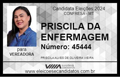 Candidato PRISCILA DA ENFERMAGEM 2024 - CONFRESA - Eleições