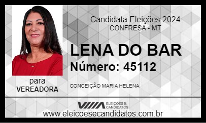 Candidato LENA DO BAR 2024 - CONFRESA - Eleições