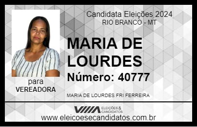 Candidato MARIA DE LOURDES 2024 - RIO BRANCO - Eleições