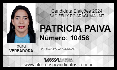 Candidato PATRICIA PAIVA 2024 - SÃO FÉLIX DO ARAGUAIA - Eleições