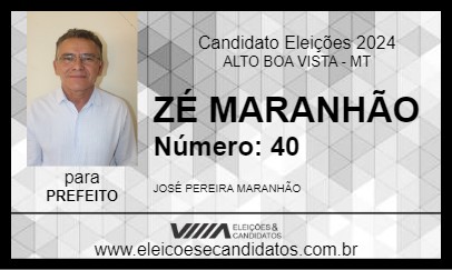 Candidato ZÉ MARANHÃO 2024 - ALTO BOA VISTA - Eleições