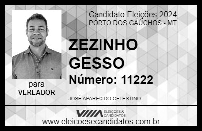 Candidato ZEZINHO GESSO 2024 - PORTO DOS GAÚCHOS - Eleições