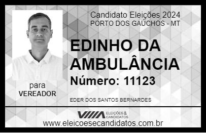 Candidato EDER BERNARDES 2024 - PORTO DOS GAÚCHOS - Eleições