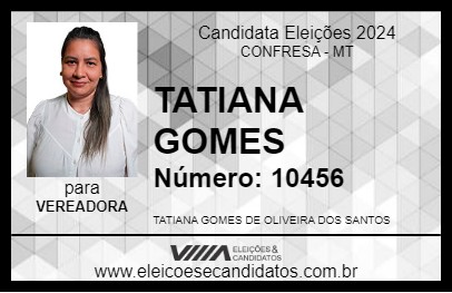 Candidato TATIANA GOMES 2024 - CONFRESA - Eleições