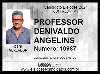 Candidato PROFESSOR DENIVALDO ANGELINS 2024 - CONFRESA - Eleições