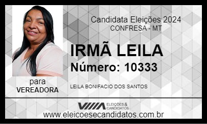 Candidato IRMÃ LEILA 2024 - CONFRESA - Eleições