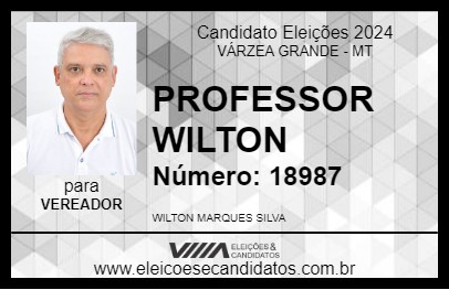 Candidato PROFESSOR WILTON 2024 - VÁRZEA GRANDE - Eleições