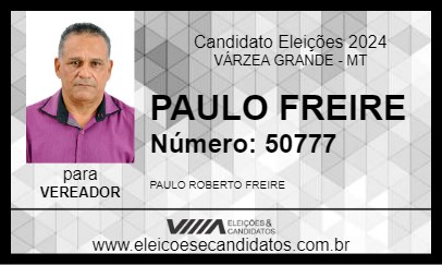 Candidato PAULO FREIRE  2024 - VÁRZEA GRANDE - Eleições