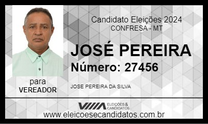 Candidato JOSÉ PEREIRA 2024 - CONFRESA - Eleições