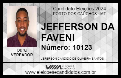 Candidato JEFFERSON DA FAVENI 2024 - PORTO DOS GAÚCHOS - Eleições