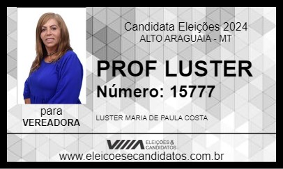 Candidato PROF LUSTER 2024 - ALTO ARAGUAIA - Eleições