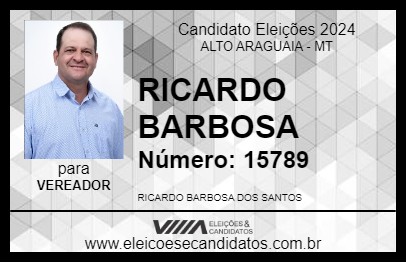 Candidato RICARDO BARBOSA 2024 - ALTO ARAGUAIA - Eleições