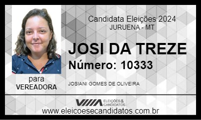 Candidato JOSI DA TREZE 2024 - JURUENA - Eleições