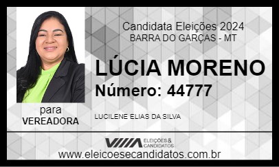 Candidato LÚCIA MORENO 2024 - BARRA DO GARÇAS - Eleições