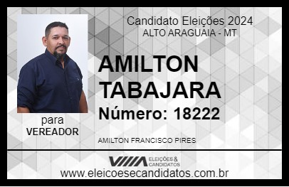 Candidato AMILTON TABAJARA 2024 - ALTO ARAGUAIA - Eleições