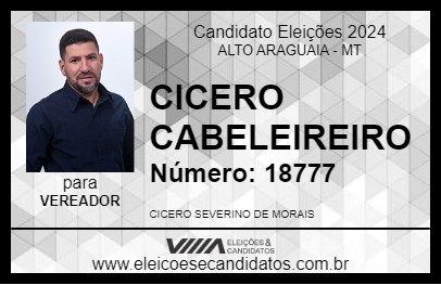 Candidato CICERO CABELEIREIRO 2024 - ALTO ARAGUAIA - Eleições